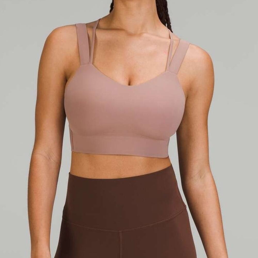 Lululemon Like a Cloud Longline Bra Size 14 Twilight Rose Pink D/DD Gym Yoga